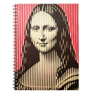The Mona Lisa in BAUHAUS optical illusion style Notebook
