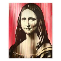 The Mona Lisa in BAUHAUS optical illusion style