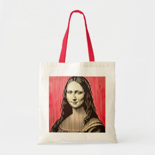 The Mona Lisa in BAUHAUS optical illusion style Tote Bag
