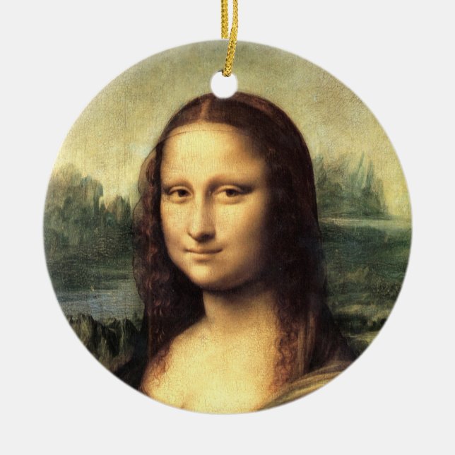 The Mona Lisa Leonardo da Vinci    Ceramic Tree Decoration (Front)