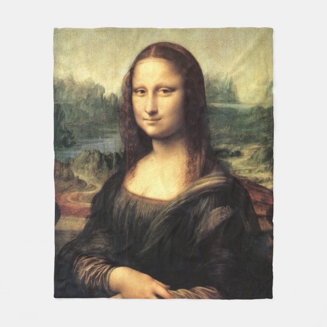 The Mona Lisa Leonardo da Vinci  Fleece Blanket (Front)
