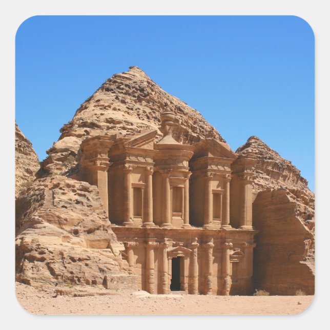 The Monastery Petra Jordan Square Sticker (Front)