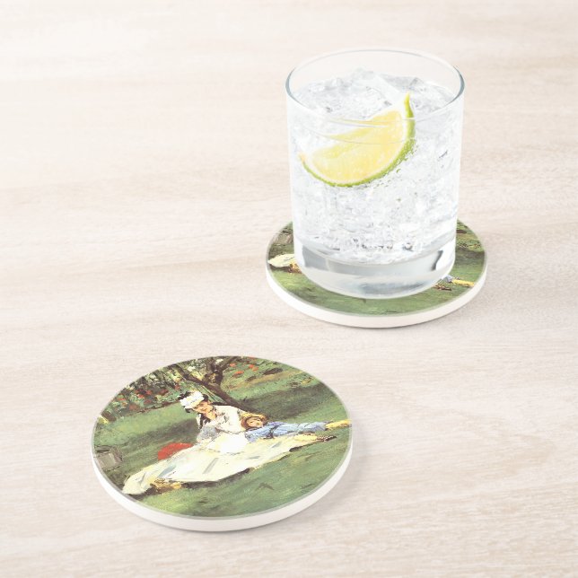  The Monet family in their garden Edouard Manet   Coaster (Side)