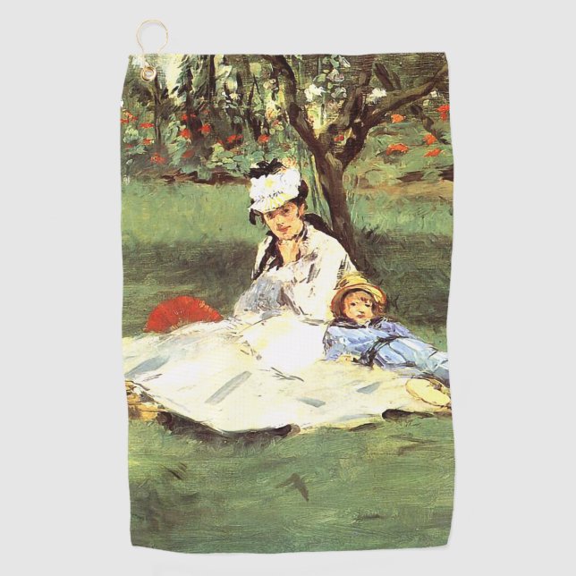  The Monet family in their garden Edouard Manet  Golf Towel (Front)