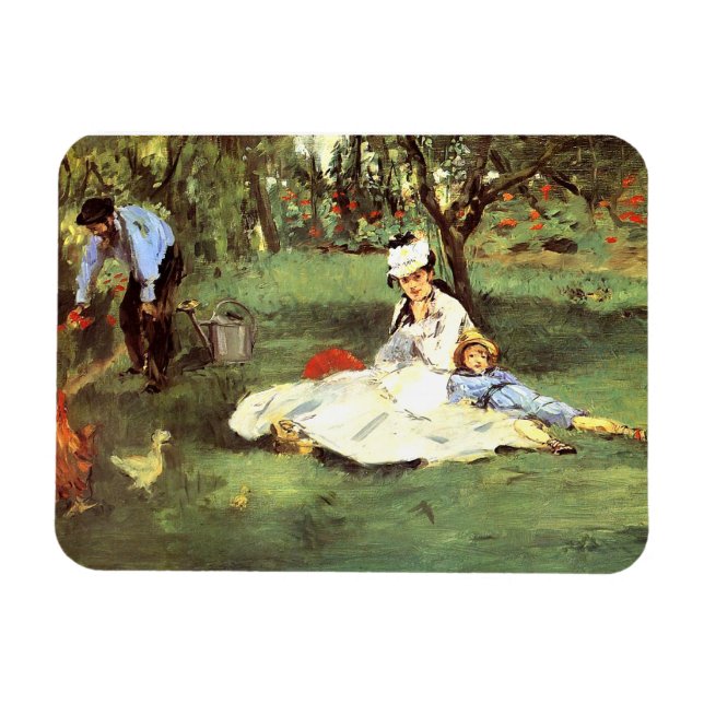  The Monet family in their garden Edouard Manet   Magnet (Horizontal)