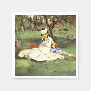  The Monet family in their garden Edouard Manet    Napkin