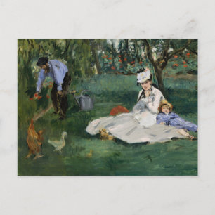 The Monet Family in Their Garden Édouard Manet Postcard