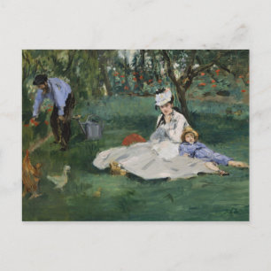The Monet Family in Their Garden - Édouard Manet Postcard