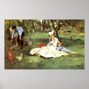  The Monet family in their garden Edouard Manet  Poster