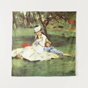  The Monet family in their garden Edouard Manet  Tapestry