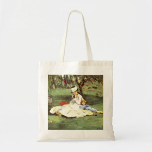 The Monet family in their garden Edouard Manet Tote Bag