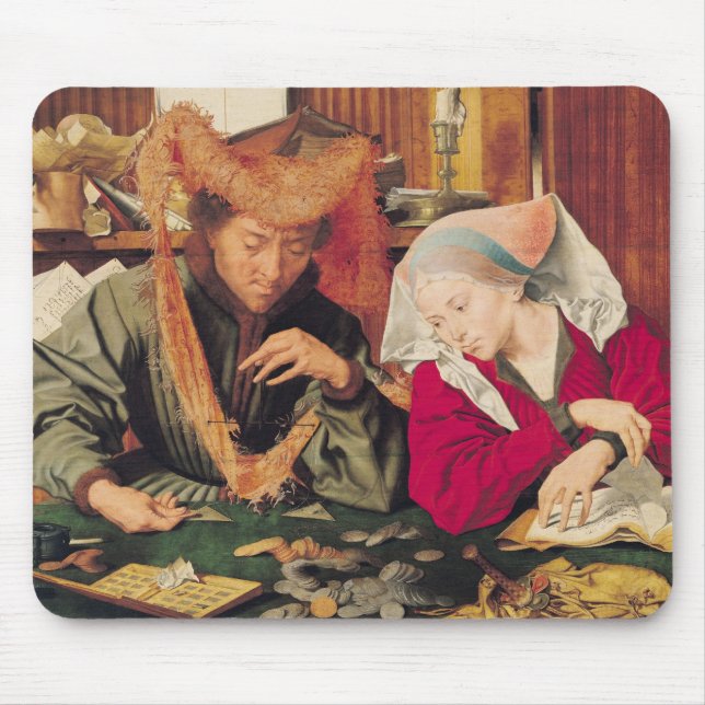 The Money Changer and his Wife, 1539 Mouse Mat (Front)