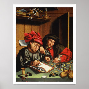 The Money Lenders (oil on oak panel) Poster