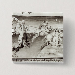 The Mongol leader, Hulagu, khan of the Ilkhanate 15 Cm Square Badge