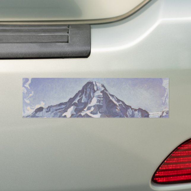 The Monk Mountain With Clouds (Ferdinand Hodler) Bumper Sticker (On Car)