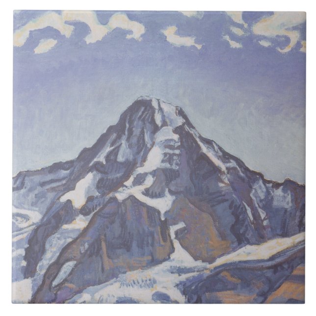 The Monk Mountain With Clouds (Ferdinand Hodler) Tile (Front)