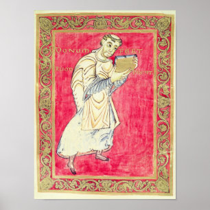 The monk Ruodprehet presenting his book Poster