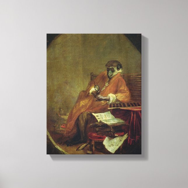 The Monkey Antiquarian, 1740 Canvas Print (Front)