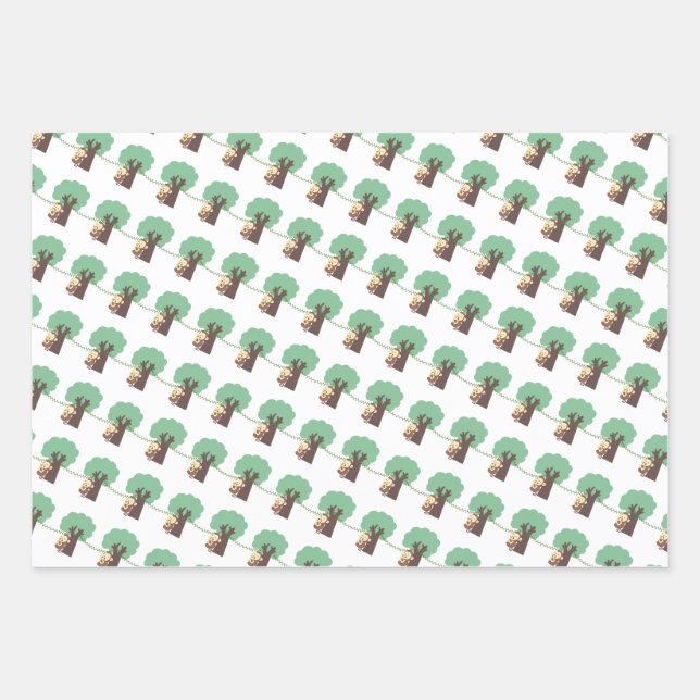 The Monkey Eats Banana Wrapping Paper Flat Sheet (Front)