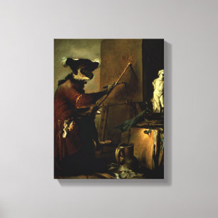 The Monkey Painter, 1740 (oil on canvas) Canvas Print
