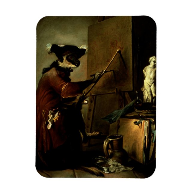 The Monkey Painter, 1740 (oil on canvas) Magnet (Vertical)