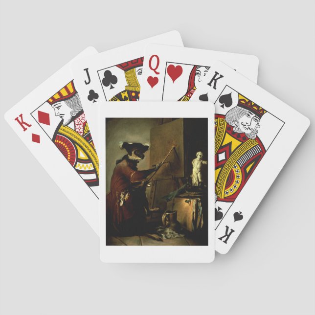 The Monkey Painter, 1740 (oil on canvas) Playing Cards (Back)