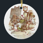 The Monkey School Vintage Illustration Ceramic Tree Decoration<br><div class="desc">A charming illustration from a children's book from the late 1800s with a monkey schoolmarm wearing a bonnet and apron teaching five mischievous young monkeys reading,  writing and arithmatic.</div>