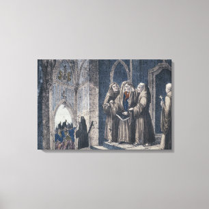 The Monks covering King with drape Camenz Convent Canvas Print