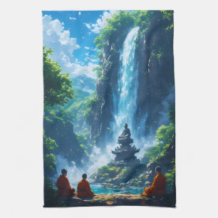 The Monks' Tranquil Ascent Tea Towel