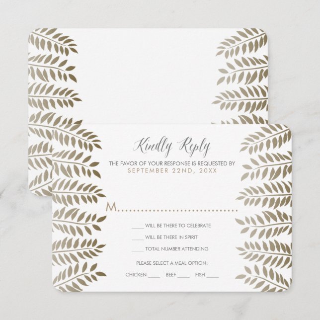 The Monochrome Fern Woodland Wedding Collection Invitation (Front/Back)