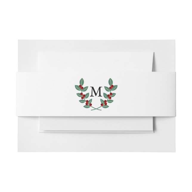 The Monogram Berry Bush Wedding Collection Invitation Belly Band (Front Example)