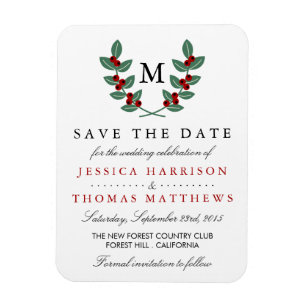The Monogram Berry Bush Wedding Collection Magnet