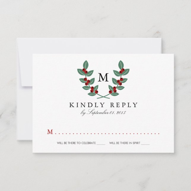 The Monogram Berry Bush Wedding Collection - RSVP (Front)