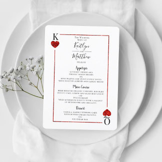 The Monogram Playing Card Wedding Collection Menu