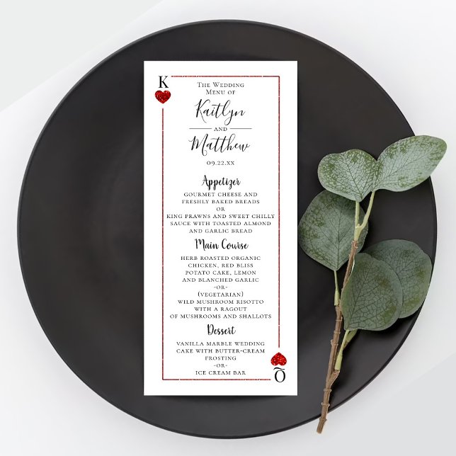 The Monogram Playing Card Wedding Collection Menu (Creator Uploaded)