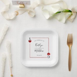 The Monogram Playing Card Wedding Collection Paper Plate