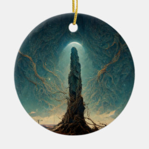 The Monolith 2 Fantasy Sci-Fi Art Ceramic Tree Decoration
