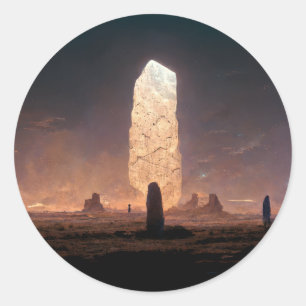 The Monolith 4 Fantasy Sci-Fi Classic Round Sticker
