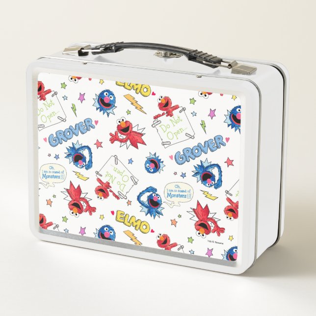 The Monster at the End of This Story Pattern Metal Lunch Box (Back)