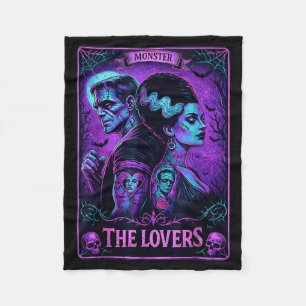 The Monster Frankenstein and Bride The Lovers Fleece Blanket