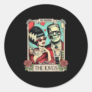 The Monster Frankenstein And Bride The Lovers Taro Classic Round Sticker