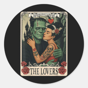 The Monster Frankenstein And Bride The Lovers Taro Classic Round Sticker