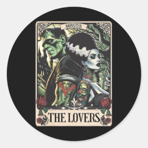 The Monster Frankenstein And Bride The Lovers Taro Classic Round Sticker