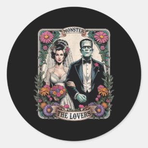 The Monster Frankenstein And Bride The Lovers Taro Classic Round Sticker
