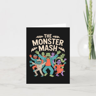 The Monster Mash Halloween Dance Party Cute Retro  Card