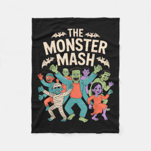 The Monster Mash Halloween Dance Party Cute Retro Fleece Blanket