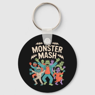 The Monster Mash Halloween Dance Party Cute Retro  Key Ring
