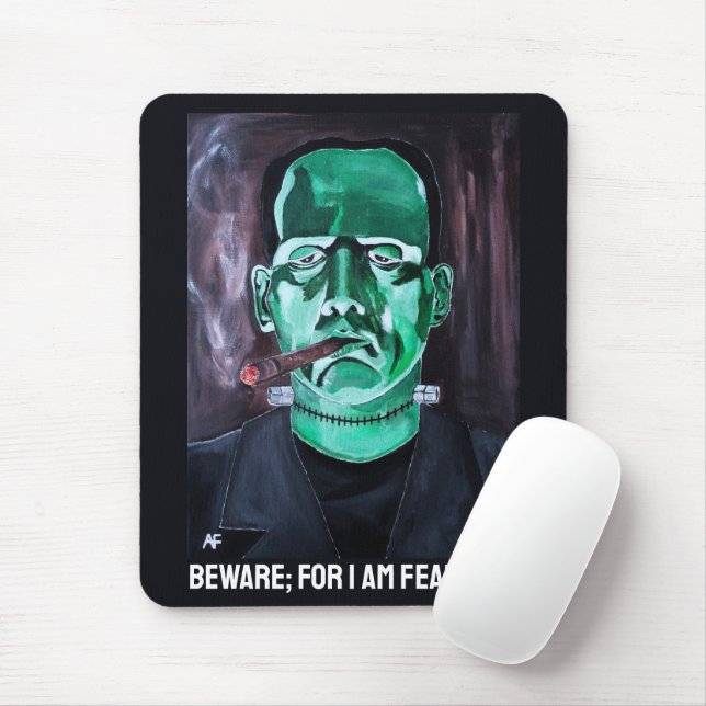 The Monster Painting by Alfred Fox Mouse Mat (With Mouse)