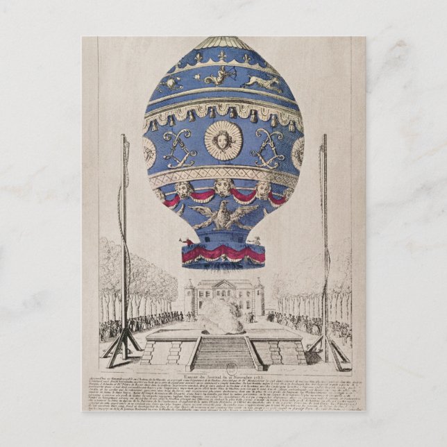 The Montgolfier Brothers' Balloon Experiment Postcard (Front)