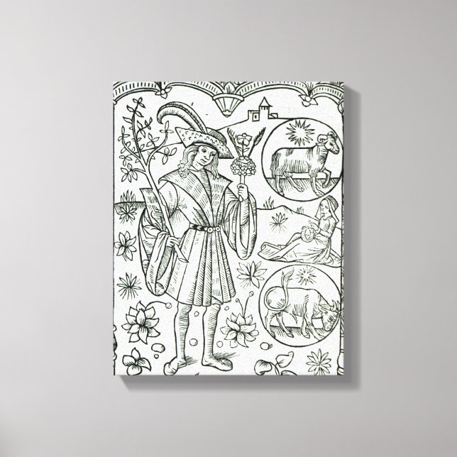 The month of April with astrological sun signs (Front)